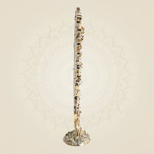 Brass Kalpavriksha Tree Idol with Elegant Rhinestone Detailing 6.25" - Luxeartisanship