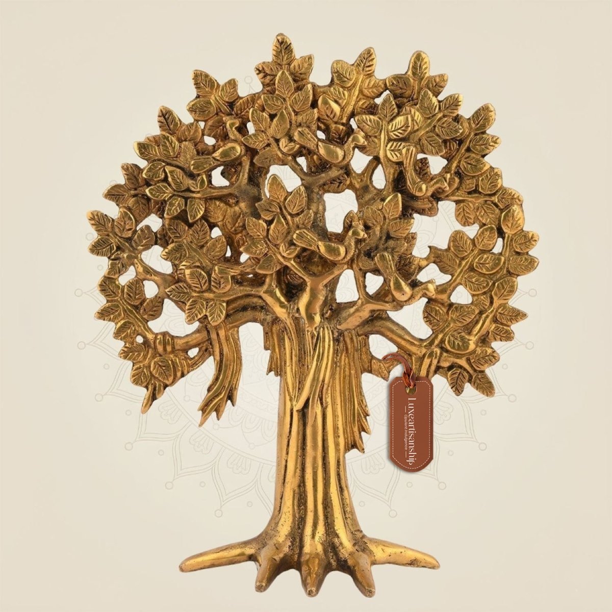 Brass Kalpavriksha Tree of Life – 10.5" Showpiece for Gifting & Decor - Luxeartisanship