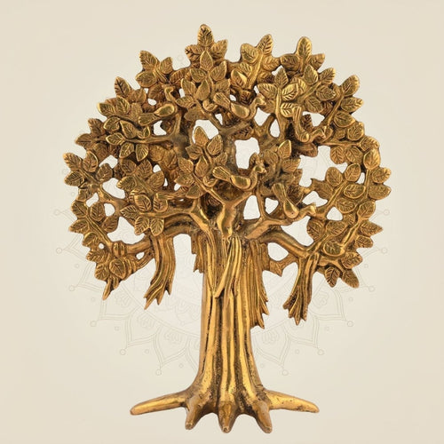 Brass Kalpavriksha Tree of Life – 10.5" Showpiece for Gifting & Decor