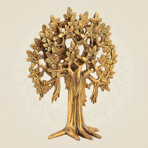 Brass Kalpavriksha Tree of Life – 10.5" Showpiece for Gifting & Decor - Luxeartisanship