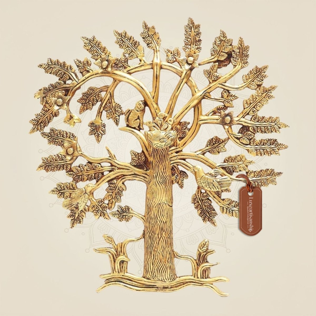 Brass Kalpavriksha Tree of Life 14 "– Unique Wall & Living Room Decor - Luxeartisanship