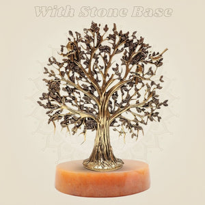 Brass Kalpavriksha with stone base