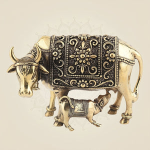 Brass Kamdhenu Cow Idol