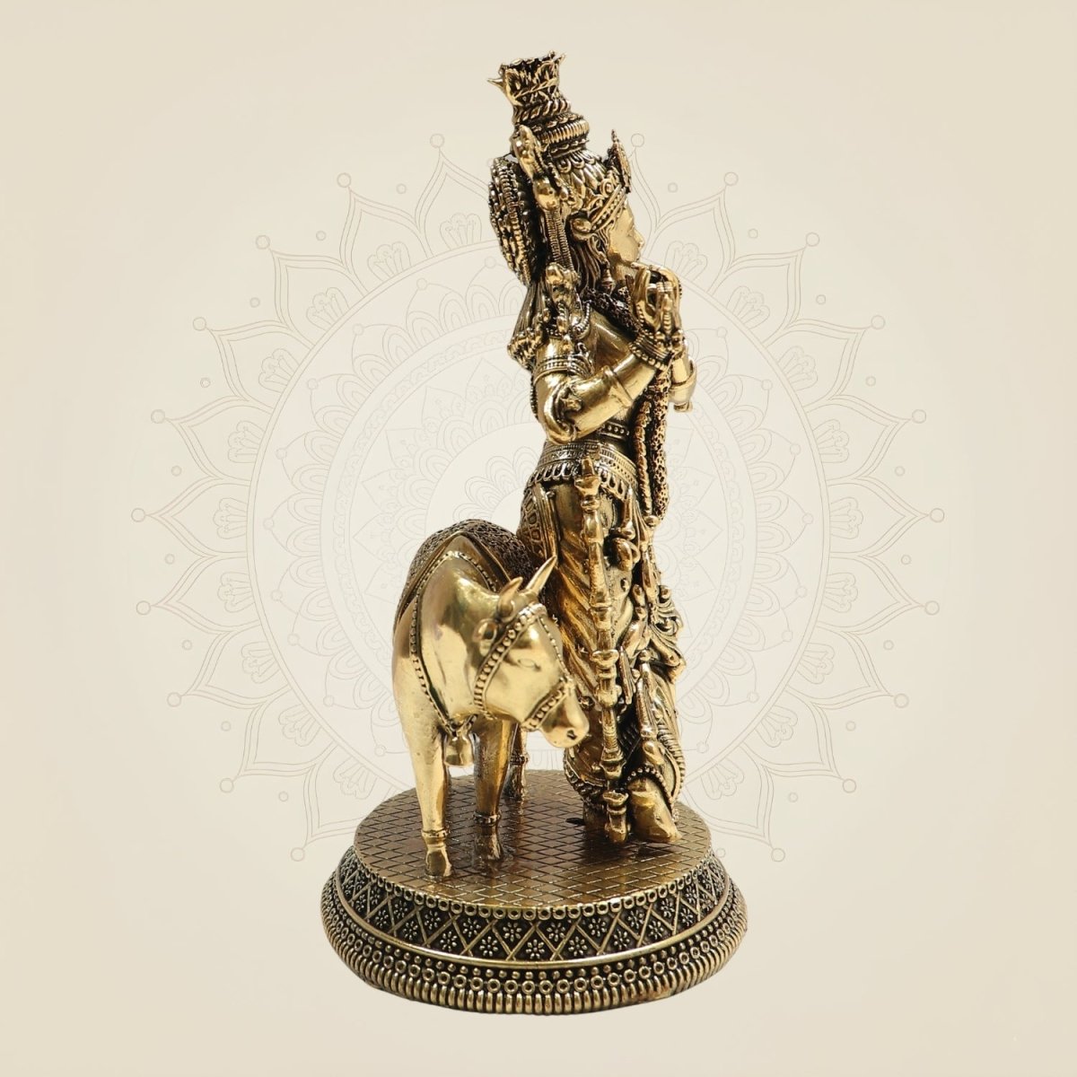 Brass Krishna Ji with Cow – A Timeless Symbol - Luxeartisanship