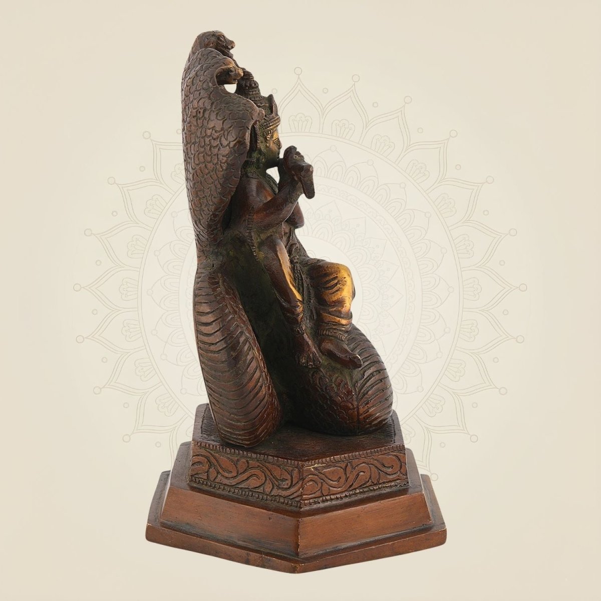 Handmade Krishna Idol on Kaliya Serpent Base