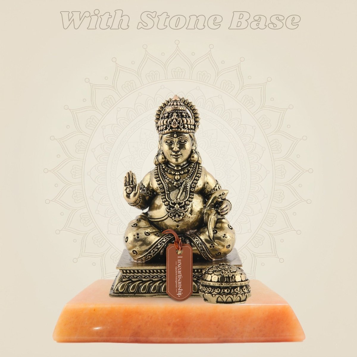 Handcrafted Murti of Lord  Kuber on gemstone