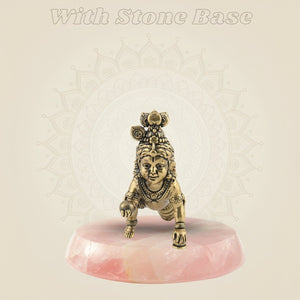 Brass Laddu Gopal 2" - Small Kanha Ji Idol for Home & Gift Use - Luxeartisanship