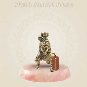 Brass Laddu Gopal 2" - Small Kanha Ji Idol for Home & Gift Use - Luxeartisanship