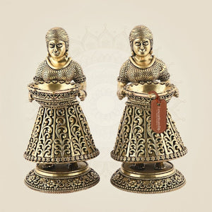 Brass Lakshmi Deepam Set 4"