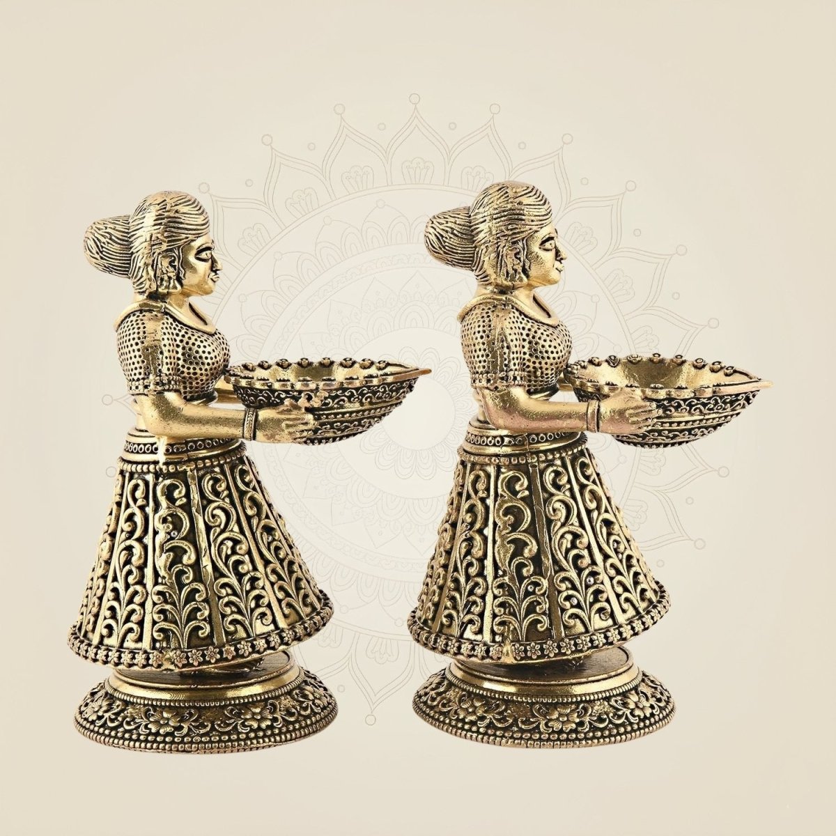 Brass Lakshmi Deepam for Rituals & Festive Use
