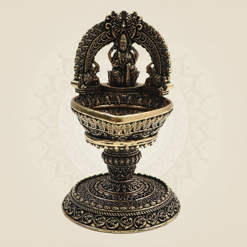 Brass Lakshmi Diya 4.5" – Radiant Symbol of Wealth
