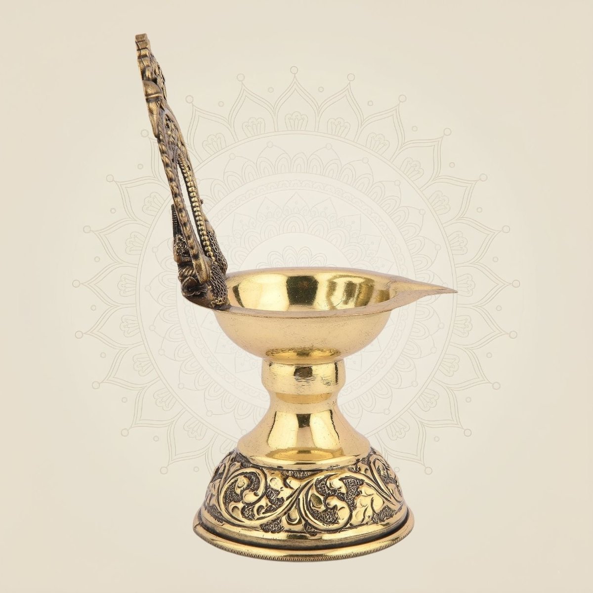 Brass Lakshmi Deepak Idol for Pooja