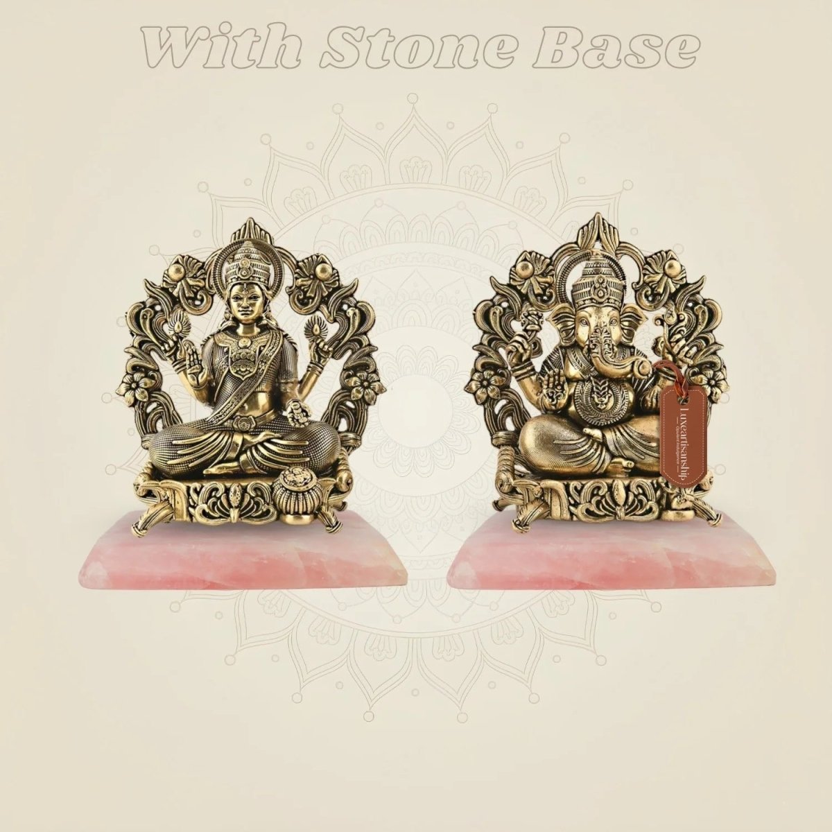Brass Lakshmi Ganesh with Stone base