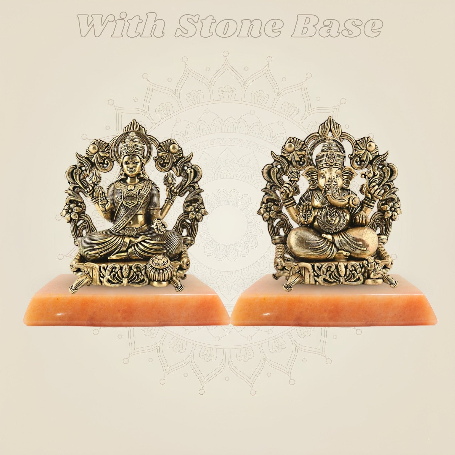 Brass Lakshmi Ganesh with Gemstone base