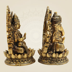 Brass Lakshmi Ganesh Murti Pair 4.5 Inch – Auspicious Idol for Home, Pooja & Office - Luxeartisanship