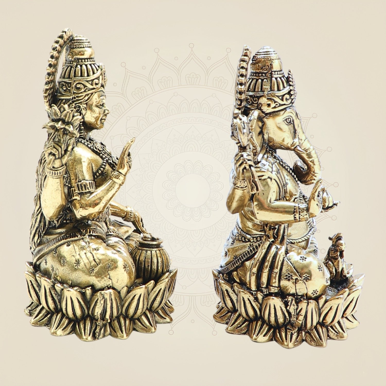 Brass Lakshmi Ganesha Statue