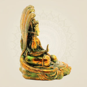 Brass Lakshmi Narayana idol with colored detailing