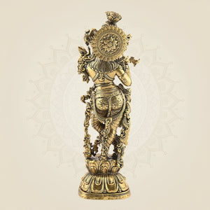 Brass Lord Krishna Statue