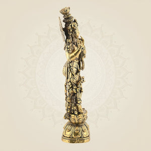 Brass Lord Krishna Idol for Temple