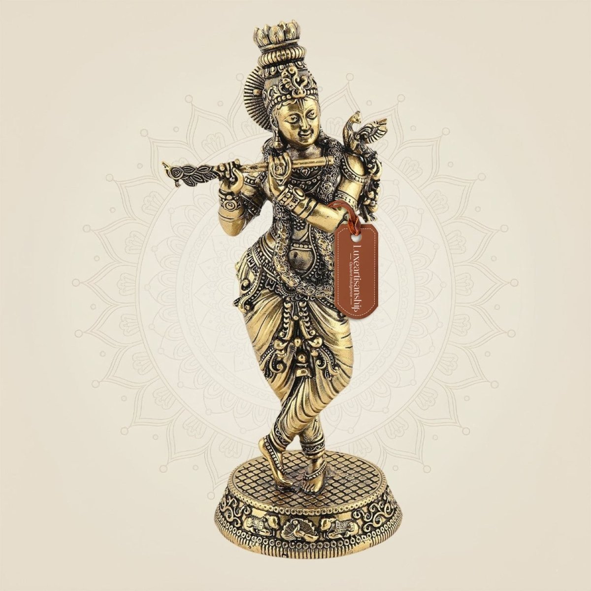 Brass Lord Krishna Handcrafted Statue for Home Decor