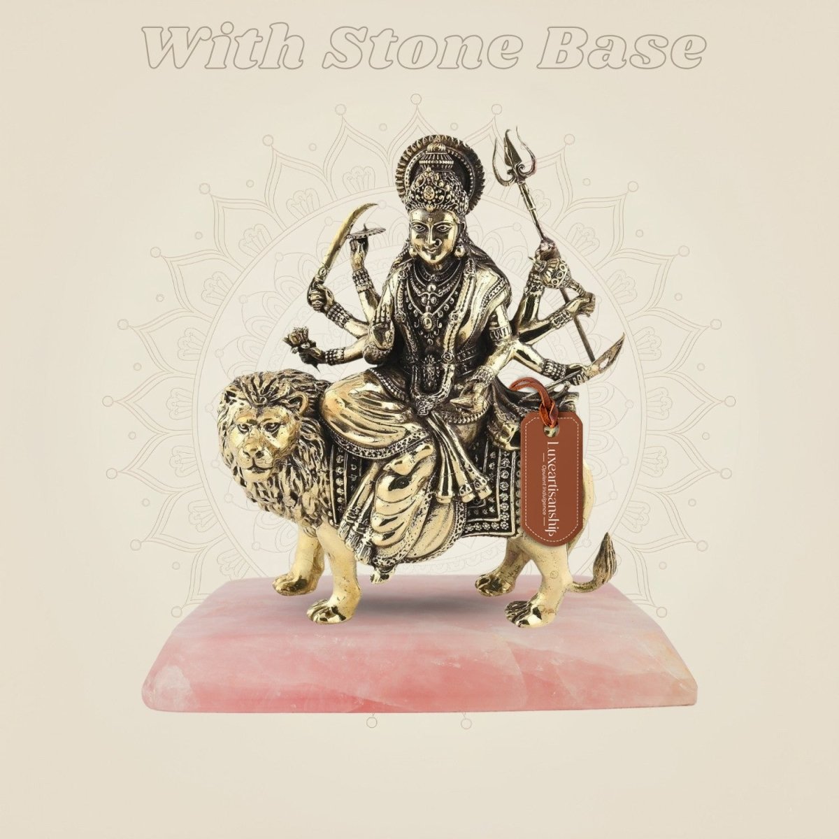 Brass Maa Durga Idol on gemstone