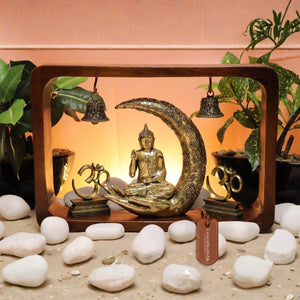 Buddha Idol in Wooden Frame