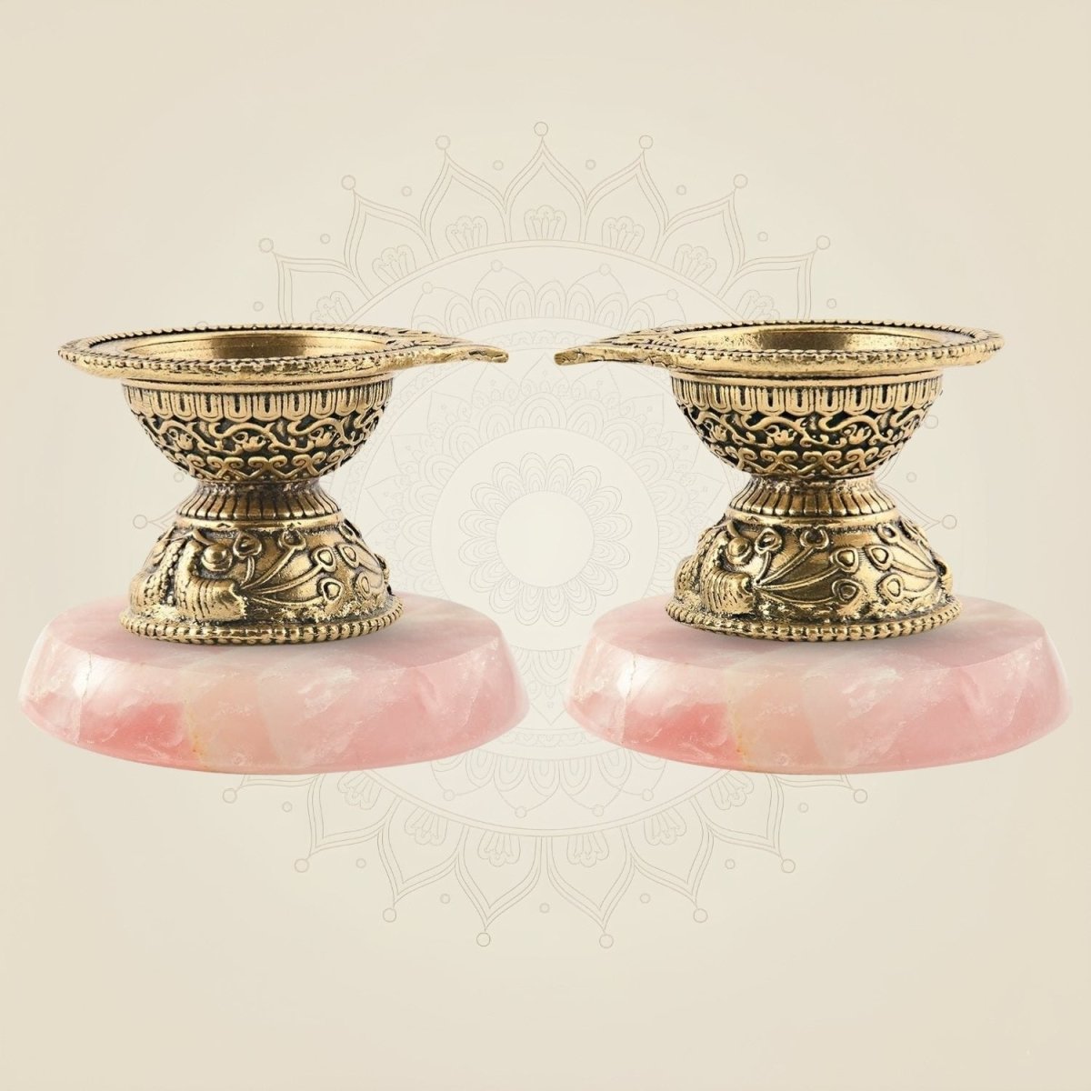 Brass Diya with stone base