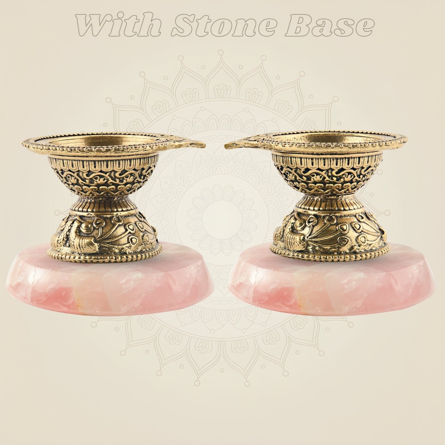 Brass Diya with stone base