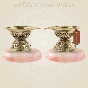 Brass Mini Diya Pair 1.25" – Traditional Oil Lamps for Mandir & Festive Décor - Luxeartisanship
