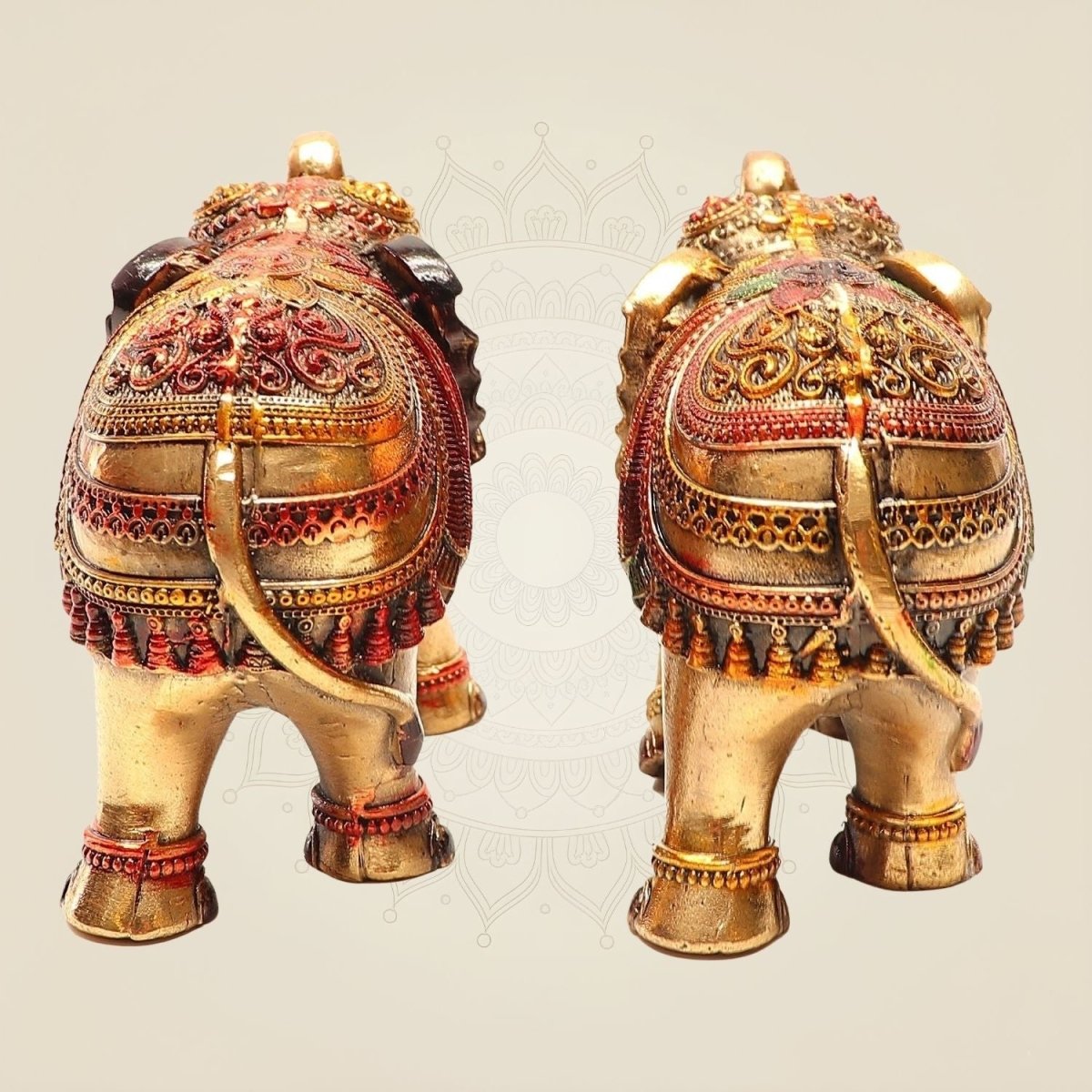 Brass Mini Elephant Pair 3" Artisan – Handcrafted Decor & Vastu Showpiece - Luxeartisanship