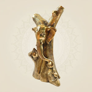 Brass Modern Art Ganesh Statue