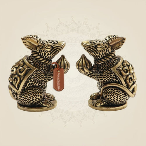 Brass Mushak Pair 3"– Sacred Companion for Ganesh Worship