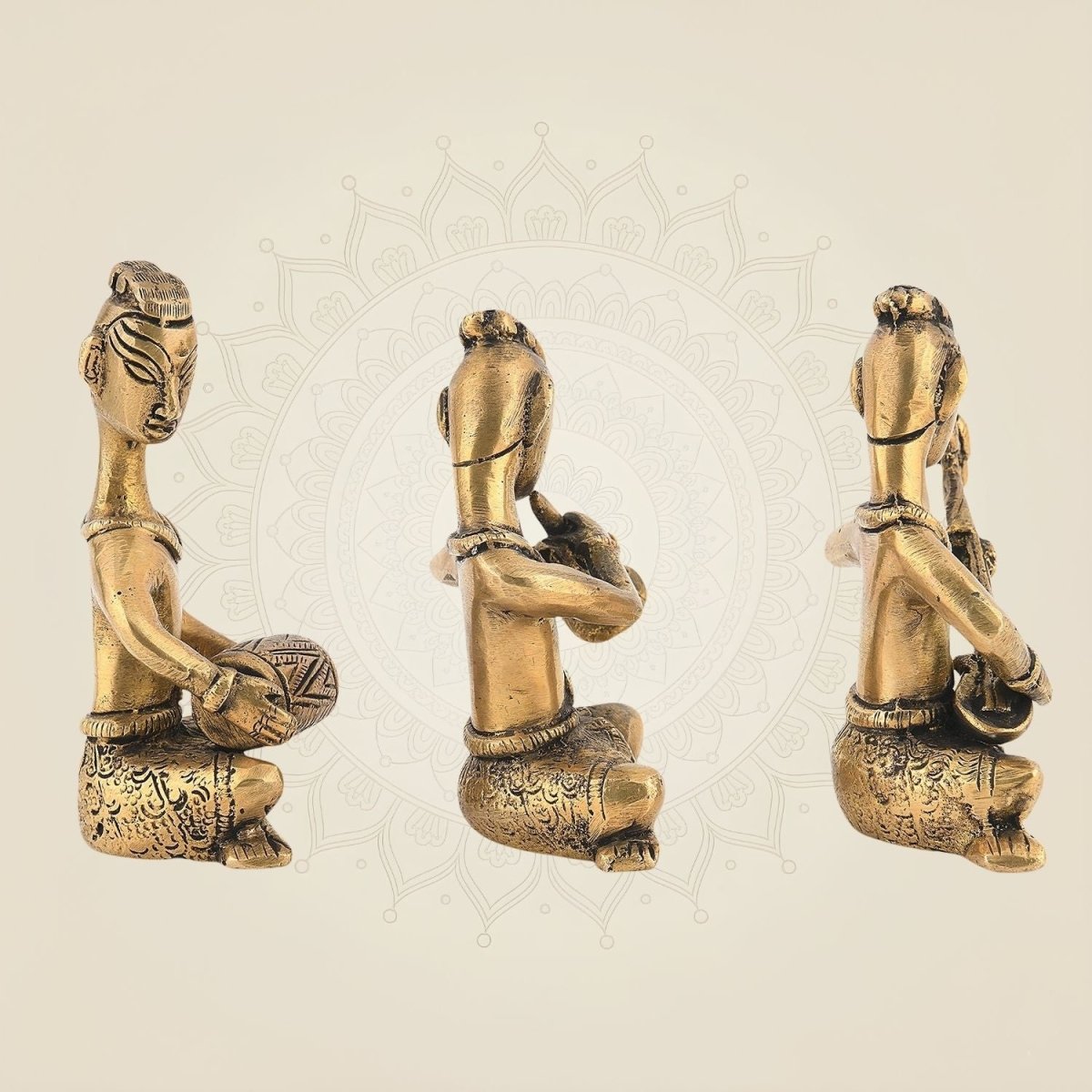 Brass Figurines Set of 3 - Luxeartisanship