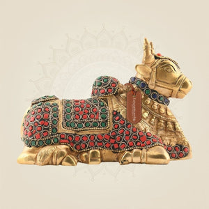 Brass Nandi Statue 4.75″