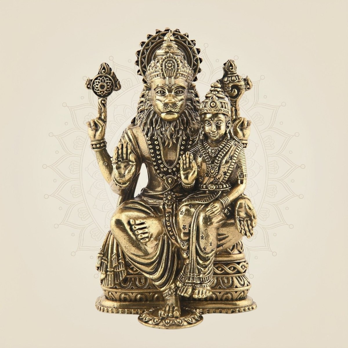 Brass Narasimha with Lakshmi Idol