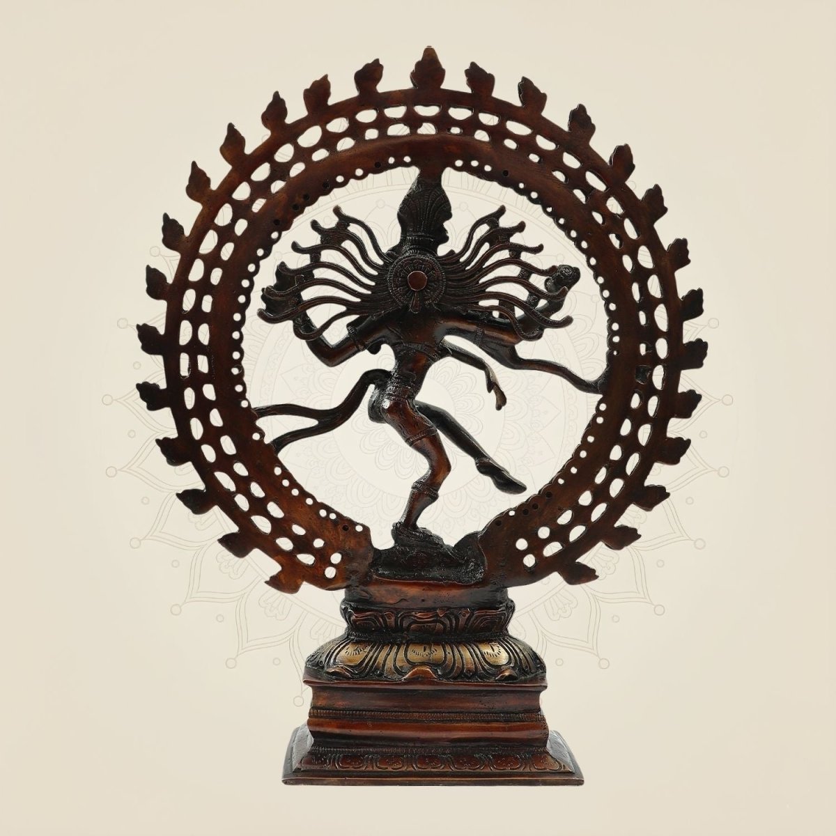 Brass Nataraja Idol - Dancing Shiva Statue 17" Traditional Artwork