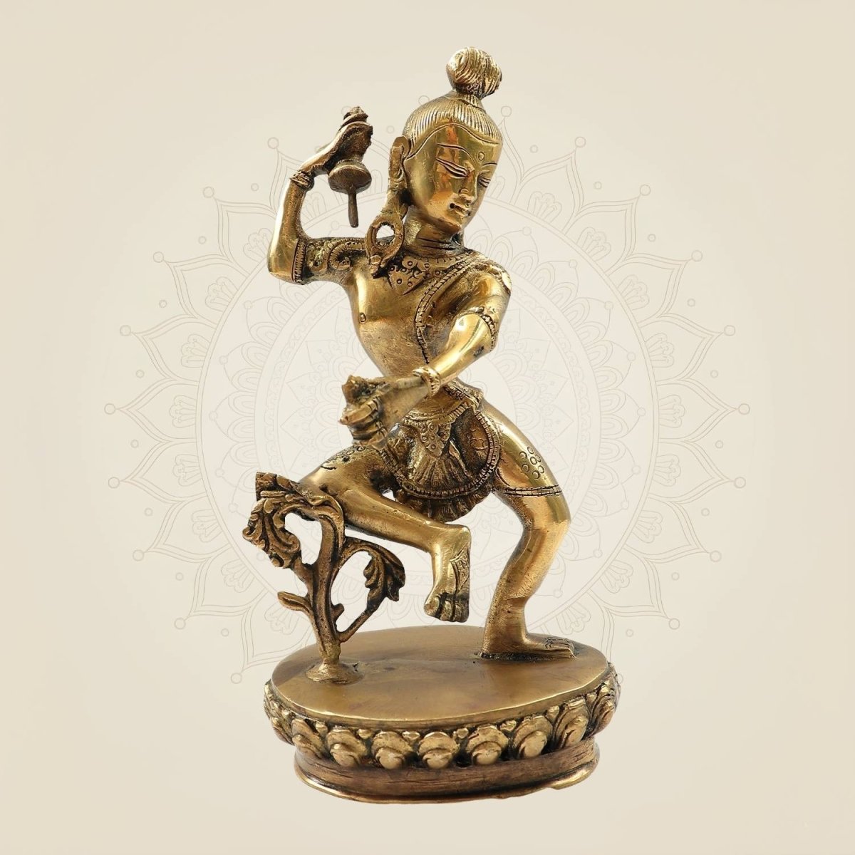 Brass Nepalese Style Dancing Shiva Idol – Nataraja Murti - 9.25" - Luxeartisanship