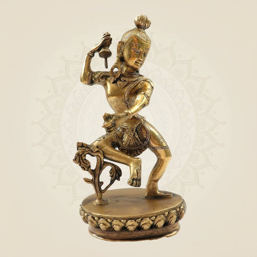 Brass Nepalese Style Dancing Shiva Idol – Nataraja Murti - 9.25"