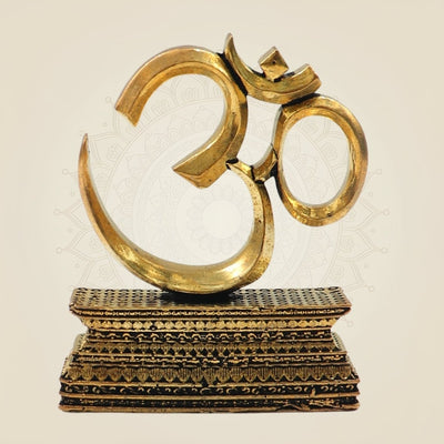 Brass Om ॐ on Stand 2.5