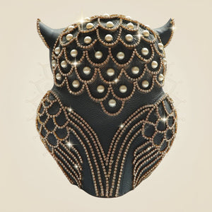 Brass Owl Showpiece 7" with Rhinestone Work for Decor and Vastu - Luxeartisanship