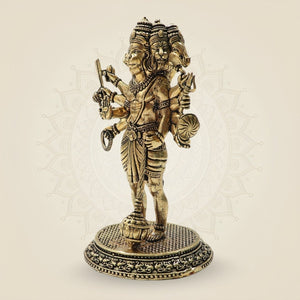 Brass Panchmukhi Hanuman Idol 4.75" – Powerful Protection & Divine Strength - Luxeartisanship