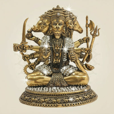Brass Panchmukhi Hanuman Murti 6