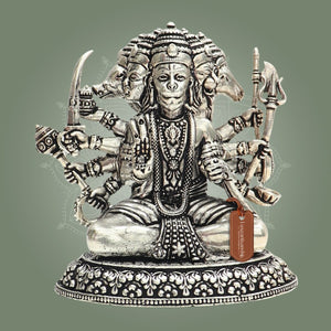 Divine Panchmukhi Hanuman Silver Idol