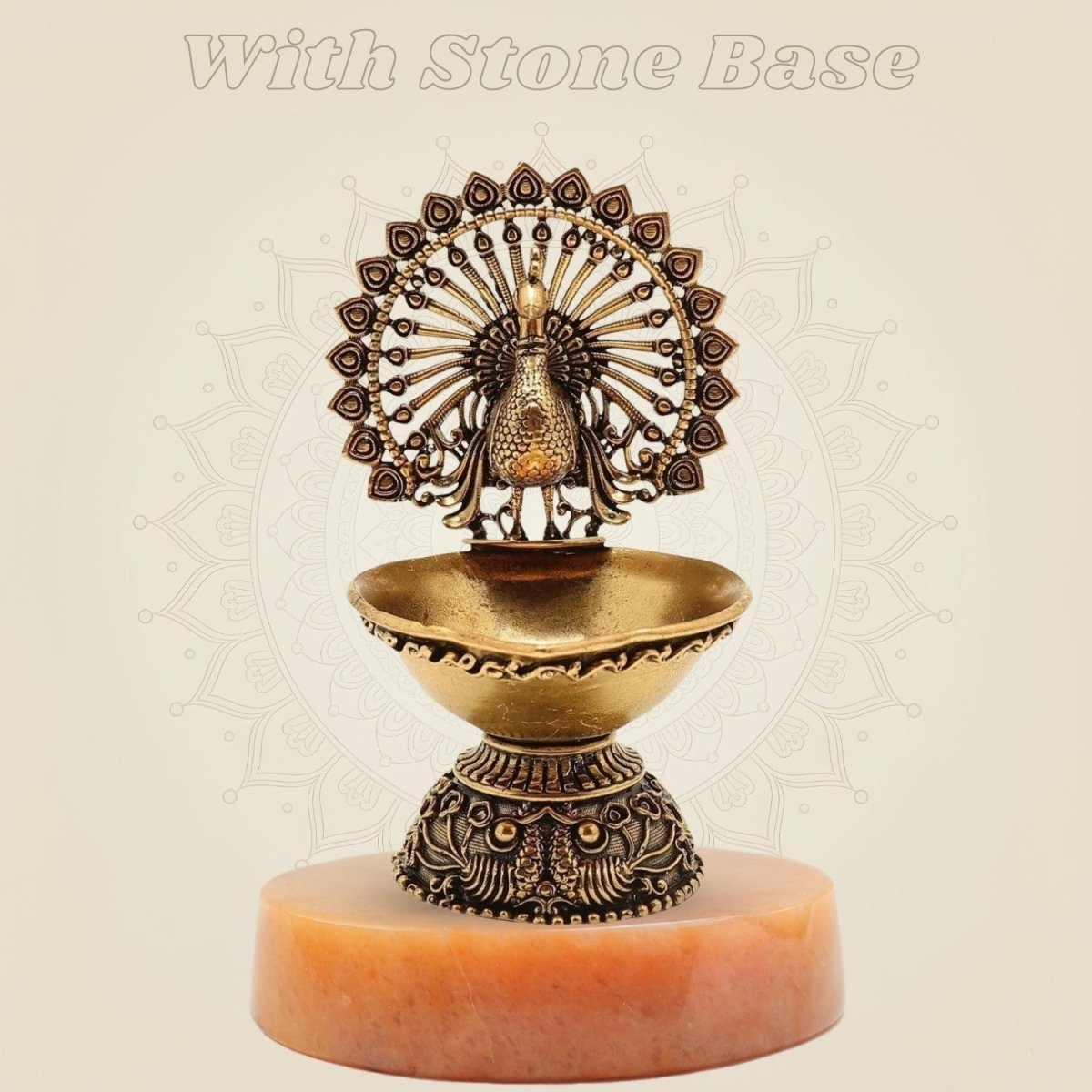 Brass Peacock Diya 4"– Handcrafted Oil Lamp for Hindu Rituals and Festive Décor - Luxeartisanship