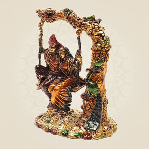 Brass Radha Krishna on Swing Figurine