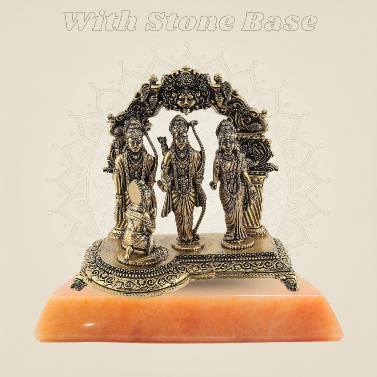 Brass Ram Darbar Idol with stone base