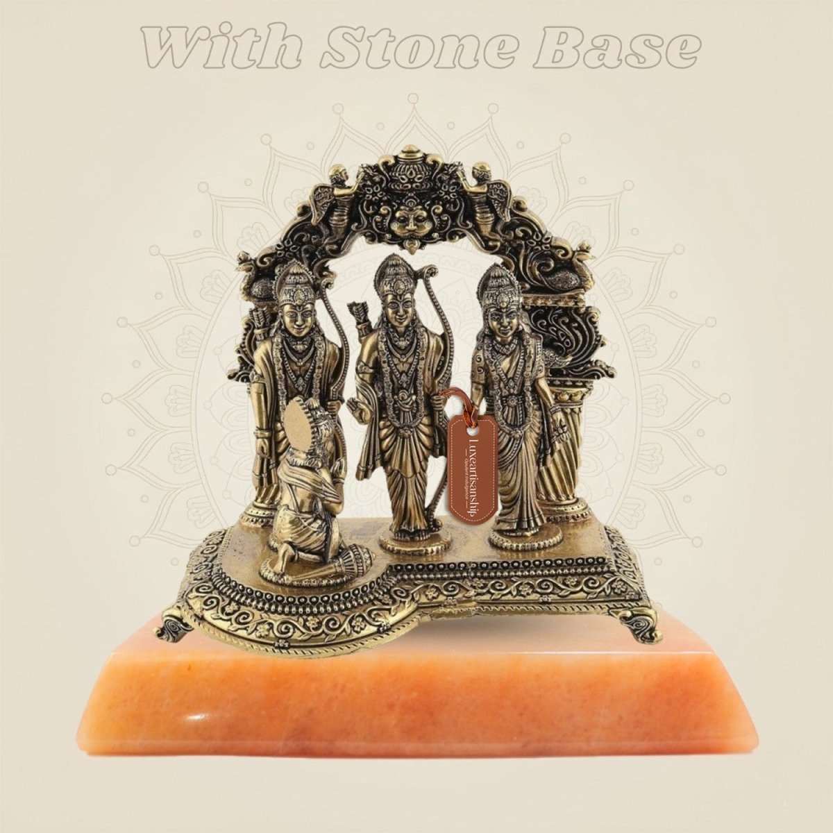 Brass Ram Darbar Idol with stone base