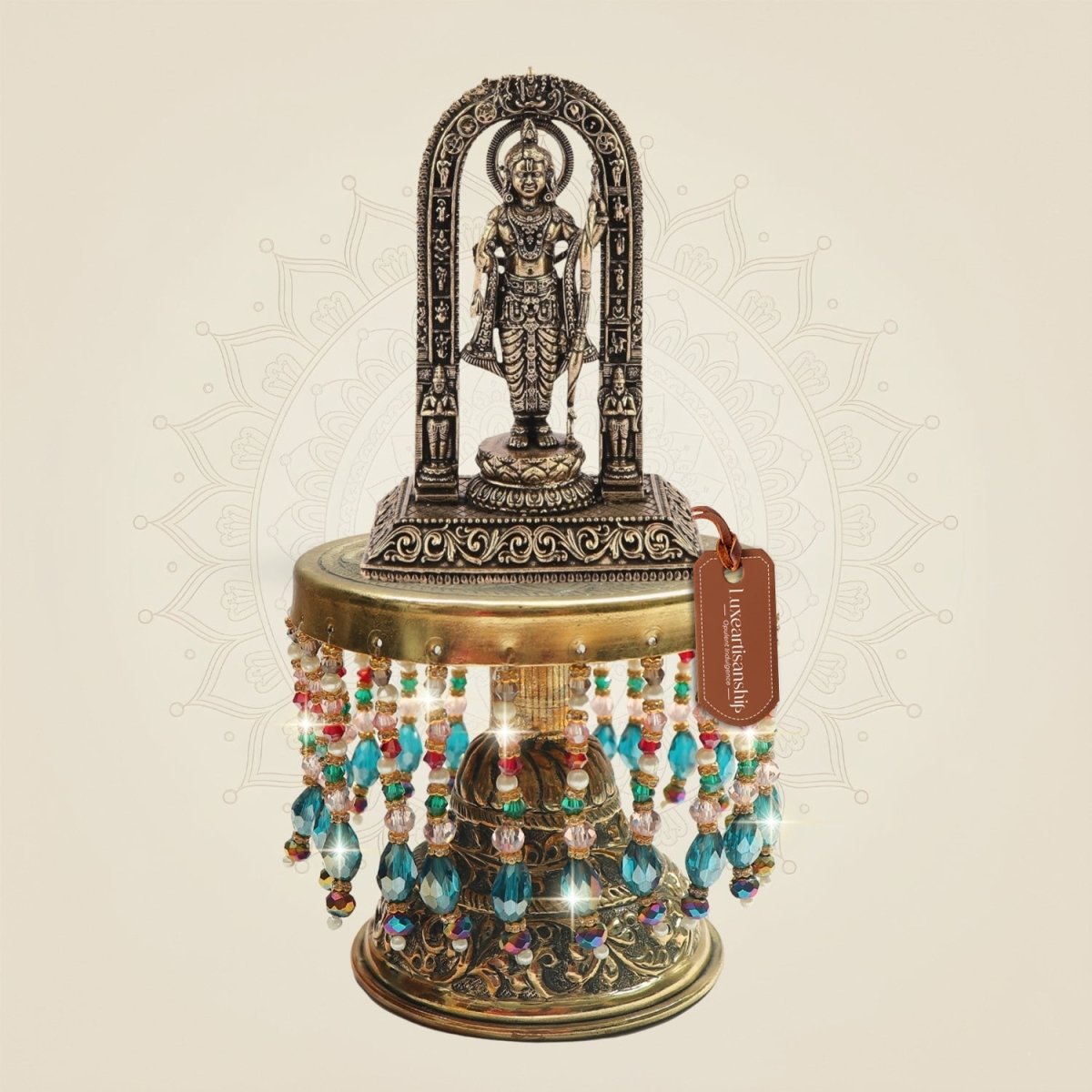 Brass Ram Lalla Idol on Chowki 7.25"– Stable Base Layout - Luxeartisanship