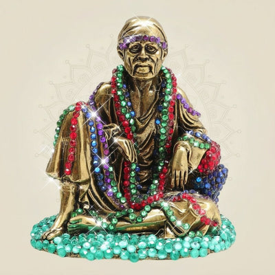 Brass Sai Baba Seated Statue 4