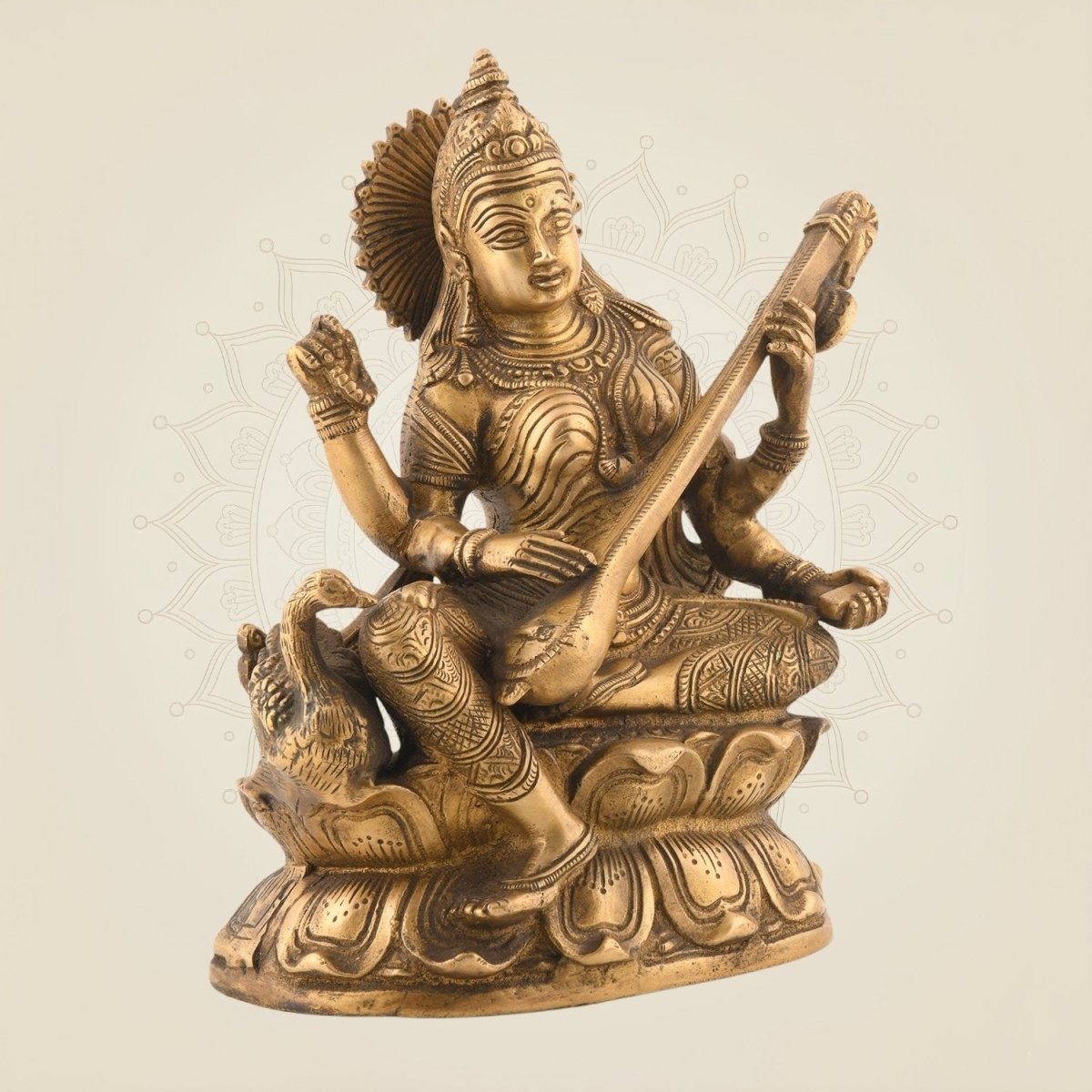 Brass Saraswati Idol